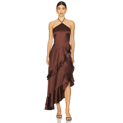 Hot sale Fashionable Sexy Exquisite Chic High quality Woman's Halterneck Long Dress