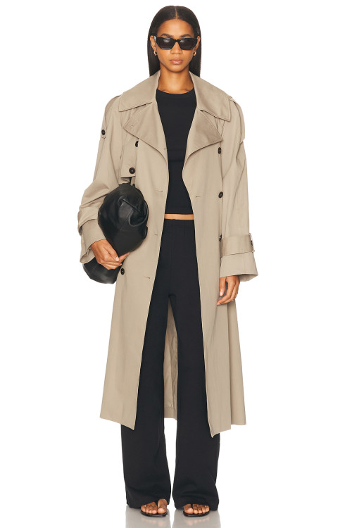 High quality Wide lapels Double breasted Oversized Chic Casual Woman's Trench Coat