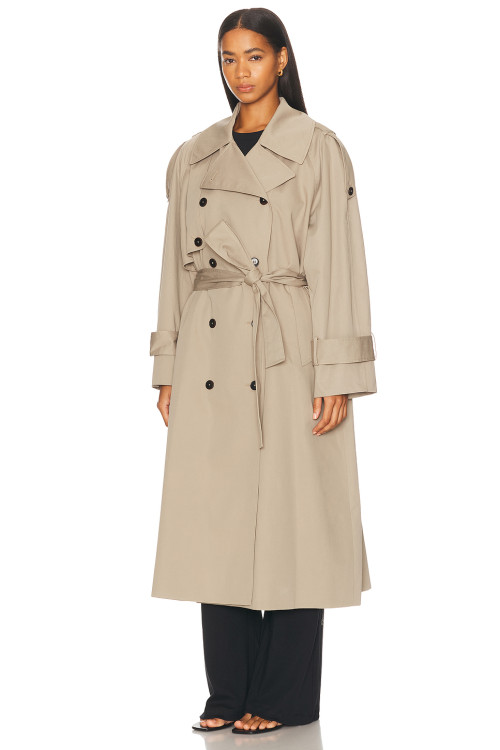 High quality Wide lapels Double breasted Oversized Chic Casual Woman's Trench Coat