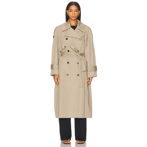 High quality Wide lapels Double breasted Oversized Chic Casual Woman's Trench Coat