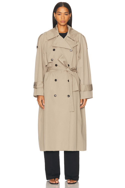 High quality Wide lapels Double breasted Oversized Chic Casual Woman's Trench Coat