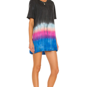 Tie dye High quality Casual Elegant Round neckline Hot sale Customized Woman's Mini Dress