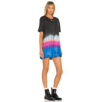 Tie dye High quality Casual Elegant Round neckline Hot sale Customized Woman's Mini Dress