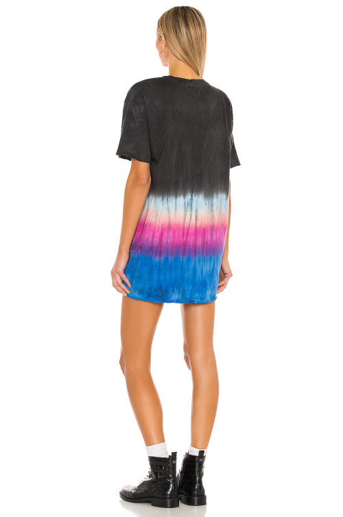 Tie dye High quality Casual Elegant Round neckline Hot sale Customized Woman's Mini Dress