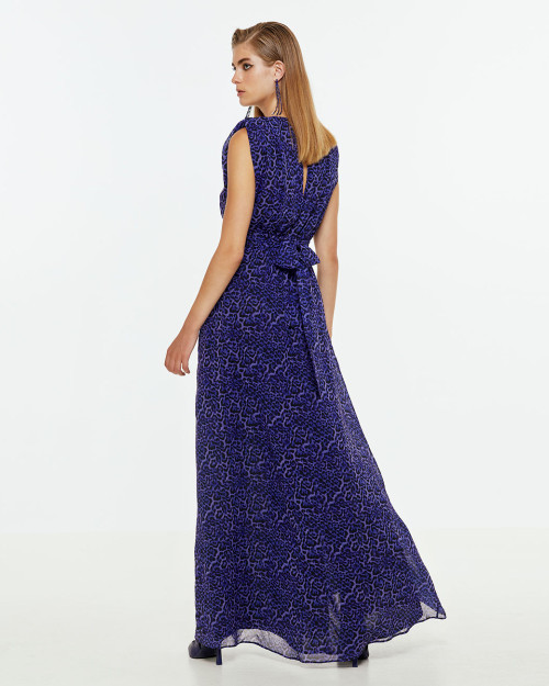 Sexy Purple V neckline Sleeveless Side slit Elegant High quality Woman's Long Dress