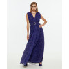 Sexy Purple V neckline Sleeveless Side slit Elegant High quality Woman's Long Dress
