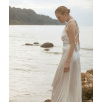 China manufactory Halter neckline Open back Elastic waist Regular fit Woman's Maxi Dress