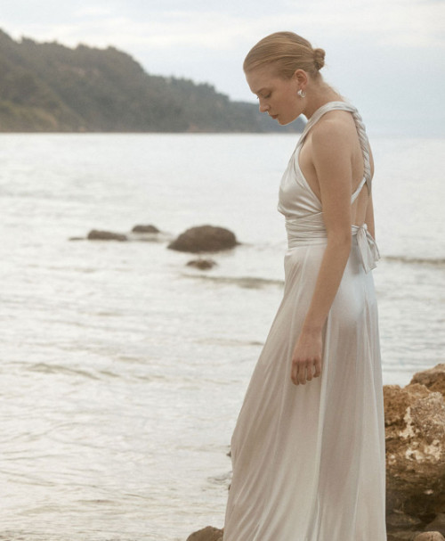 High quality Halter neckline Open back Elastic waist Regular fit Woman's Maxi Dress