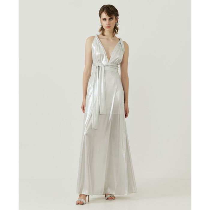 China manufactory Halter neckline Open back Elastic waist Regular fit Woman's Maxi Dress