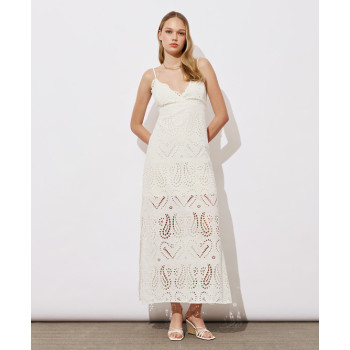 Open back Adjustable straps Side slit Distinctive embroidery pattern Woman's Long Dress