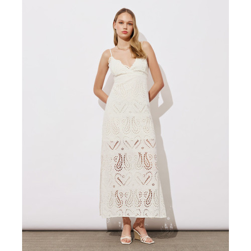 Open back Adjustable straps Side slit Distinctive embroidery pattern Woman's Long Dress