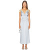 V neckline High quality Sleeveless Sexy Party Style Open back Woman's Long Dress