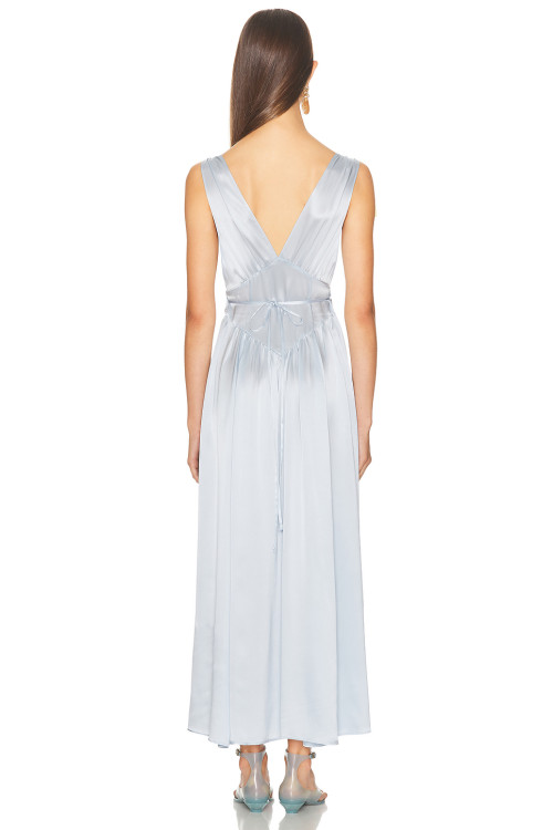 V neckline High quality Sleeveless Sexy Party Style Open back Woman's Long Dress