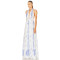 China Manufactory Victorian Blue Halter neckline Backless Delicate print High quality  Woman's Maxi Dress