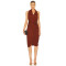 Halter neck Sleeveless Deep V neckline Drapey Rushed Backless Woman's Midi Dress