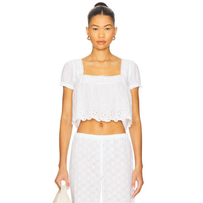 Oversized Feminine Square neckline Lace trims Elegant  Casual Comfortable Woman's Blouses