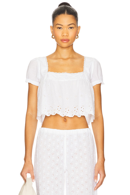 Oversized Feminine Square neckline Lace trims Elegant  Casual Comfortable Woman's Blouses