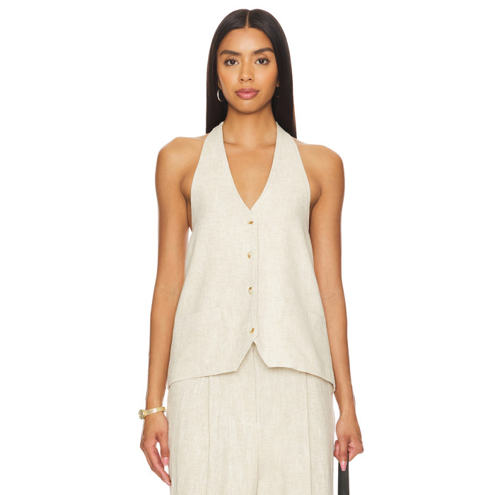 Hot sale Halter V neckline Backless Sleeveless Casual Comfortable High quality Woman's Blouses