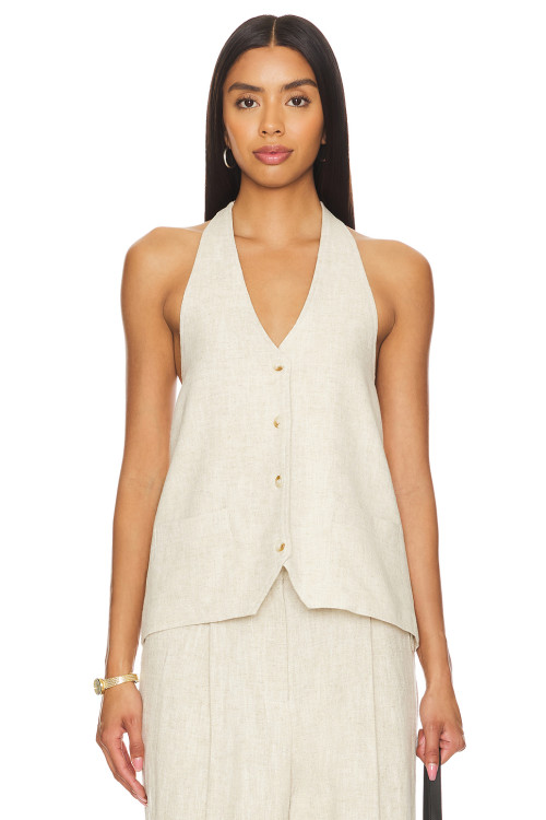 Hot sale Halter V neckline Backless Sleeveless Casual Comfortable High quality Woman's Blouses