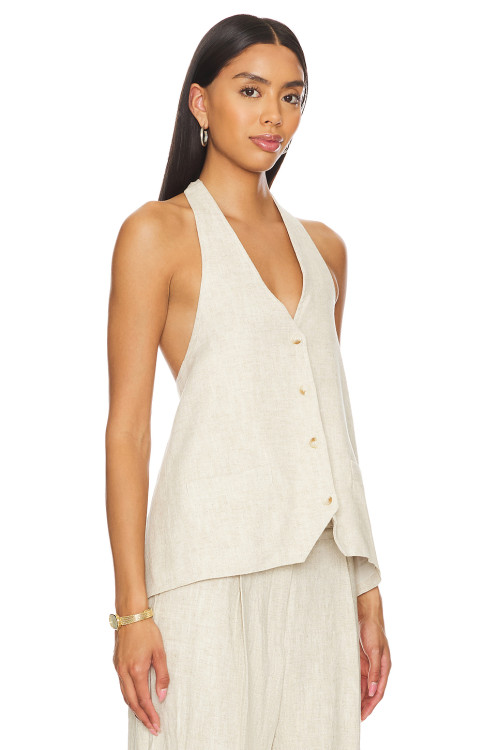 Hot sale Halter V neckline Backless Sleeveless Casual Comfortable High quality Woman's Blouses