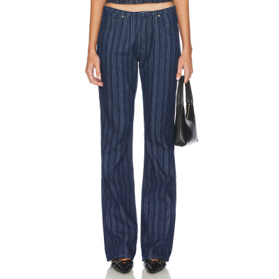 High end Chic Fashionable Stylish Exquisite Vertical stripe pattern China Manufacturer Woman's Pants