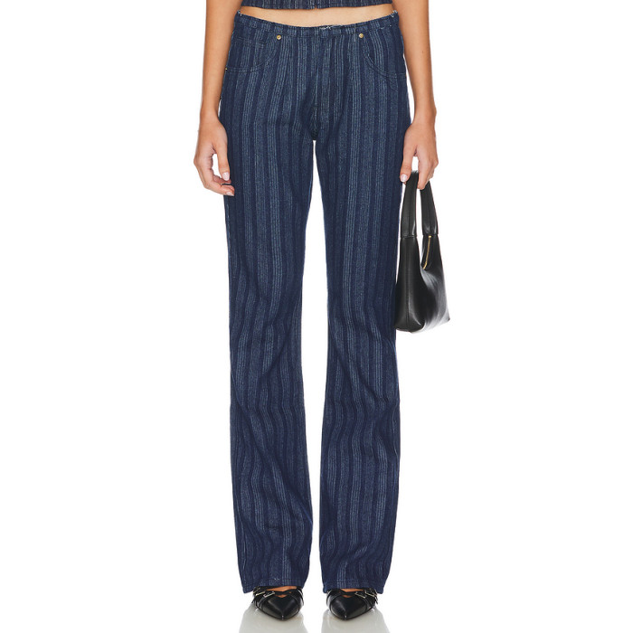 High end Chic Fashionable Stylish Exquisite Vertical stripe pattern China Manufacturer Woman's Pants
