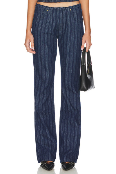 High end Chic Fashionable Stylish Exquisite Vertical stripe pattern China Manufacturer Woman's Pants
