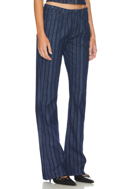 High end Chic Fashionable Stylish Exquisite Vertical stripe pattern China Manufacturer Woman's Pants