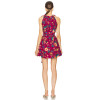Adjustable collar tie Luxurious Bohemian style Graceful Feminine Vibrant Eye catching Woman's Mini Dress