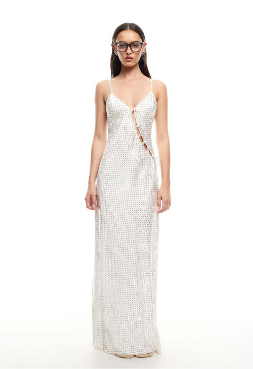 Adjustable straps High quality Cut out Sexy Feminine Backless Allure Woman's Maxi Dress