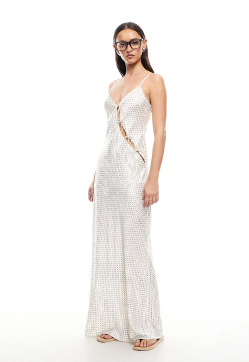 Adjustable straps High quality Cut out Sexy Feminine Backless Allure Woman's Maxi Dress