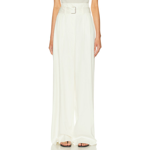 New fashion Customized Lightweight Belt trims Wide straight leg High quality Woman's Pants