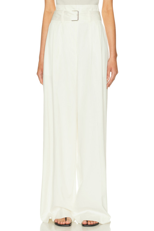 New fashion Customized Lightweight Belt trims Wide straight leg High quality Woman's Pants