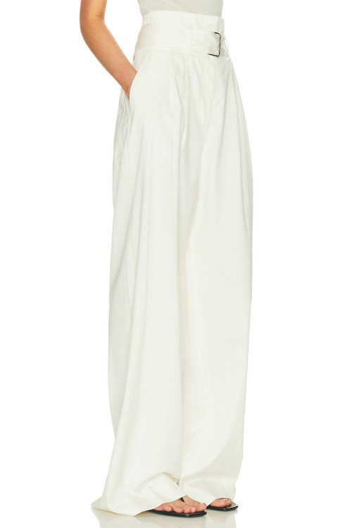 New fashion Customized Lightweight Belt trims Wide straight leg High quality Woman's Pants