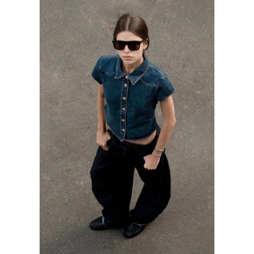 Exquisite Formal Short sleeve Denim Versatile Fashionable High quality Woman's Blouses