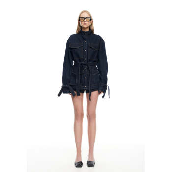 Formal High neckline Denim Oversized Exquisite Delicate Stylish High quality Woman's Coats