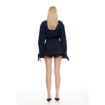 Formal High neckline Denim Oversized Exquisite Delicate Stylish High quality Woman's Coats