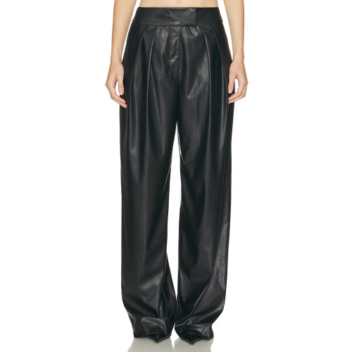 New style Customized Leather Edgy Fashionable Stylish High waisted Flowy Woman's Pants