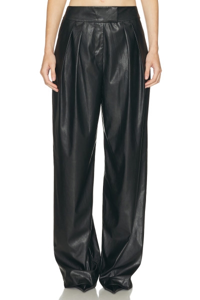 New style Customized Leather Edgy Fashionable Stylish High waisted Flowy Woman's Pants