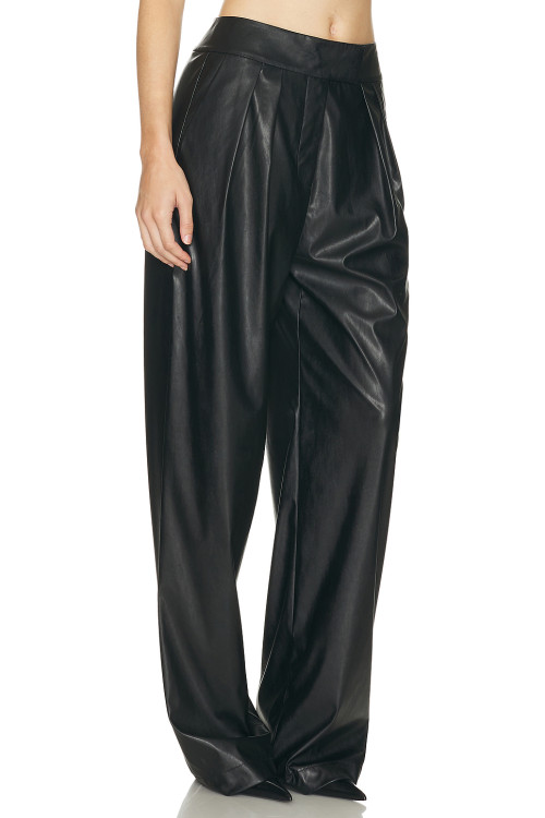 New style Customized Leather Edgy Fashionable Stylish High waisted Flowy Woman's Pants