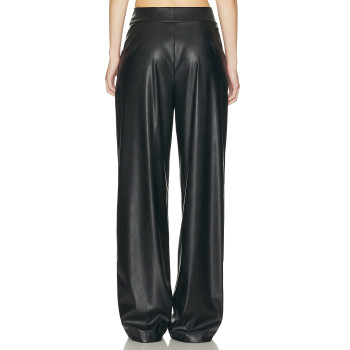 New style Customized Leather Edgy Fashionable Stylish High waisted Flowy Woman's Pants