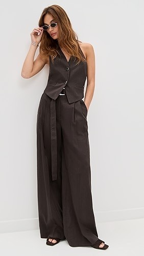 Removable belt High waisted Oversized Flowy Elegant Casual Comfortable Woman's Pants