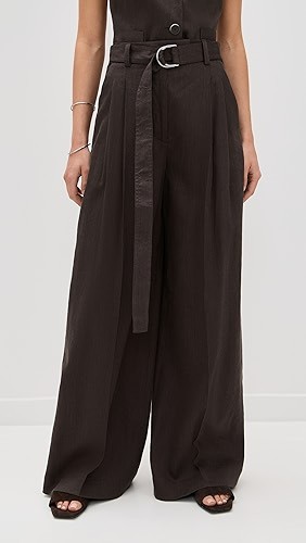 Removable belt High waisted Oversized Flowy Elegant Casual Comfortable Woman's Pants