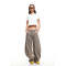 Wide leg Baggy trousers High waisted Vintage Horseshoe shape Elegant Luxurious Woman's Pants