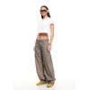 Wide leg Baggy trousers High waisted Vintage Horseshoe shape Elegant Luxurious Woman's Pants
