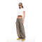 Wide leg Baggy trousers High waisted Vintage Horseshoe shape Elegant Luxurious Woman's Pants