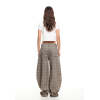 Wide leg Baggy trousers High waisted Vintage Horseshoe shape Elegant Luxurious Woman's Pants