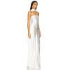 Glamorous Timeless Elegant Strapless Satin like Form fitting Halter style Woman's Maxi Dress
