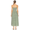 Spaghetti strap Fan shaped pattern Smocked bodice Simple Backless Woman's Midi Dress