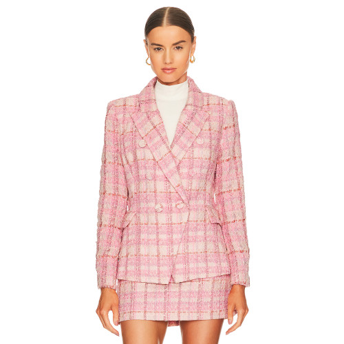 Preppy style Checkered pattern Fashionable Charming Lovely Cute Exquisite Woman's Blazer